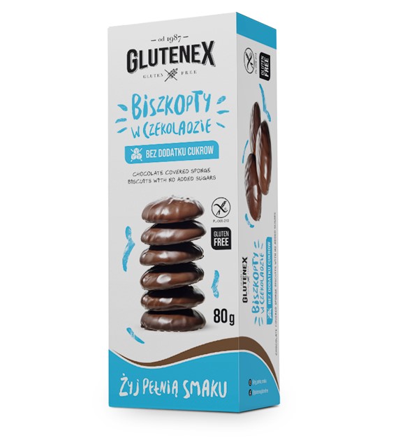Glutenex biszkopty w czekoladzie, 80g