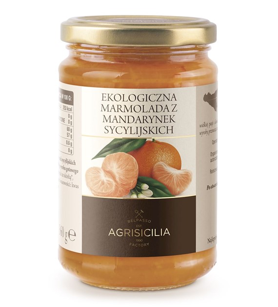 Ekologiczna marmolada z mandarynek sycyl, 360g