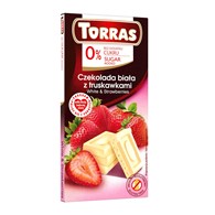 Czekolada biała z truskawkami bez cukru, Torras