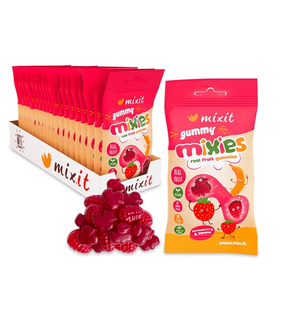 Mixit Mixies żelki o smaku Truskawki i Banana, 35g