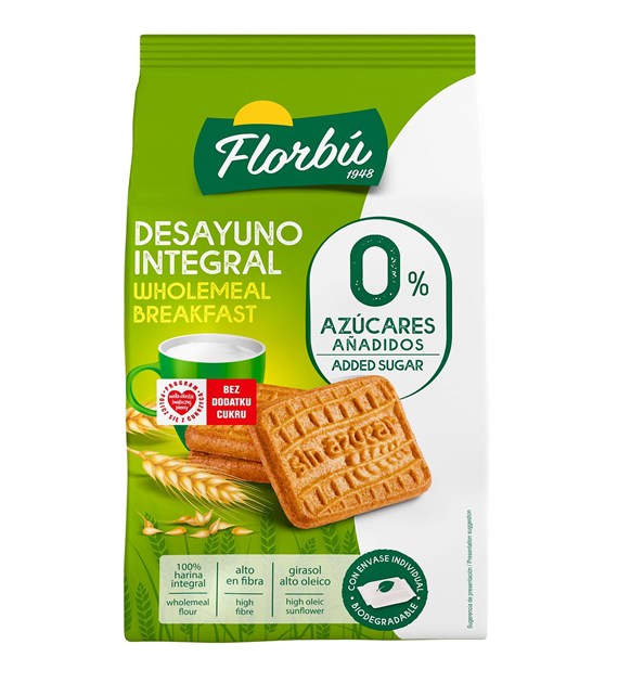 Ciastka pełnoziarniste bez cukru, 350 g Florbu