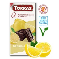 Czekolada gorzka z cytryną bez cukru, 75g Torras