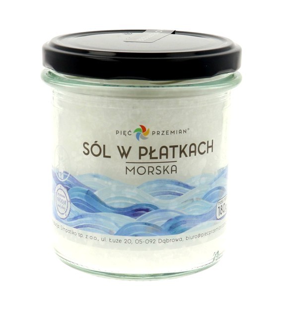 Sól w płatkach Morska 180 g  Pięć Przemian