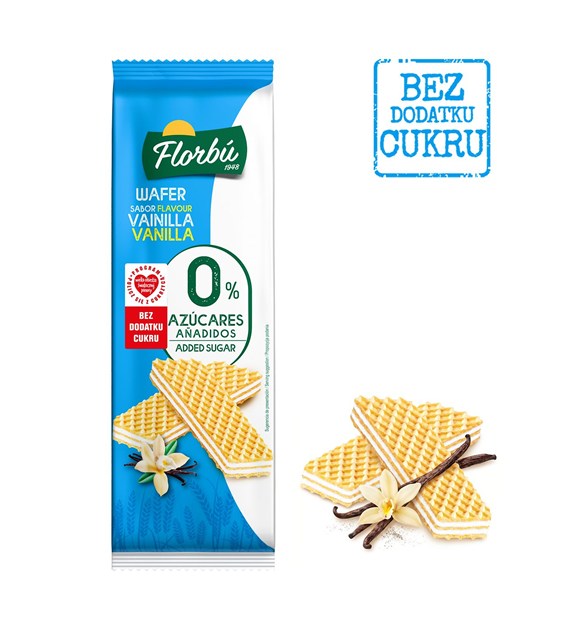 Wafelki waniliowe bez dod cukru Florbu 150g