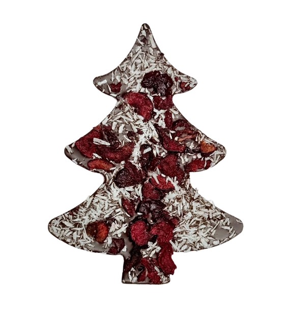 Choinka cz. ciemna z wiśnią i wiórkami kokos.  80g