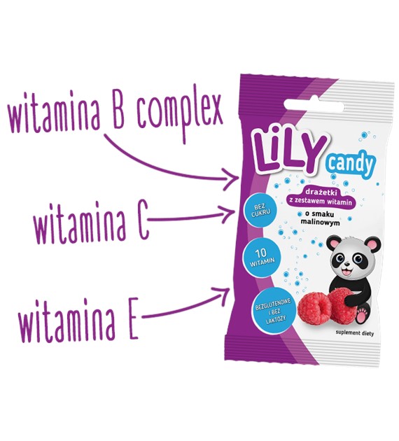 Lily Candy drażetki o smaku malinowym  40 g