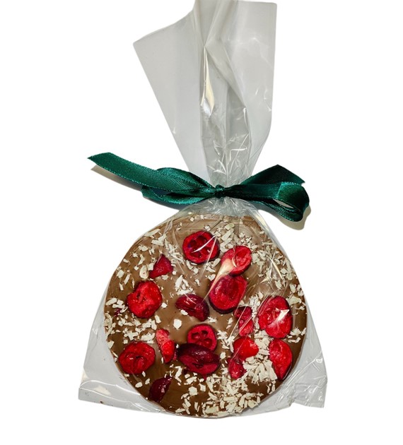 Bombka cz. mleczna z żurawiną i wiórkami kokos.40g