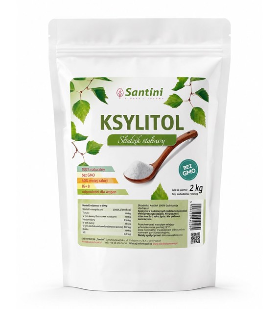 Ksylitol krystaliczny torebka 2 kg, Santini