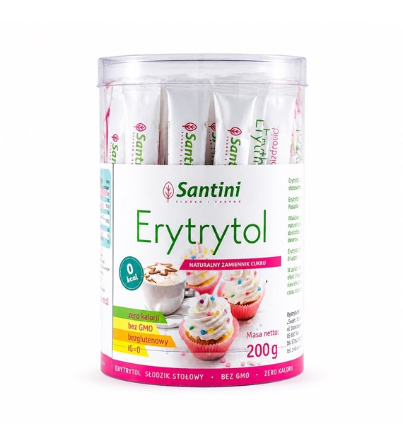 Erytrytol tuba 200g (40x5g saszetka), Santini