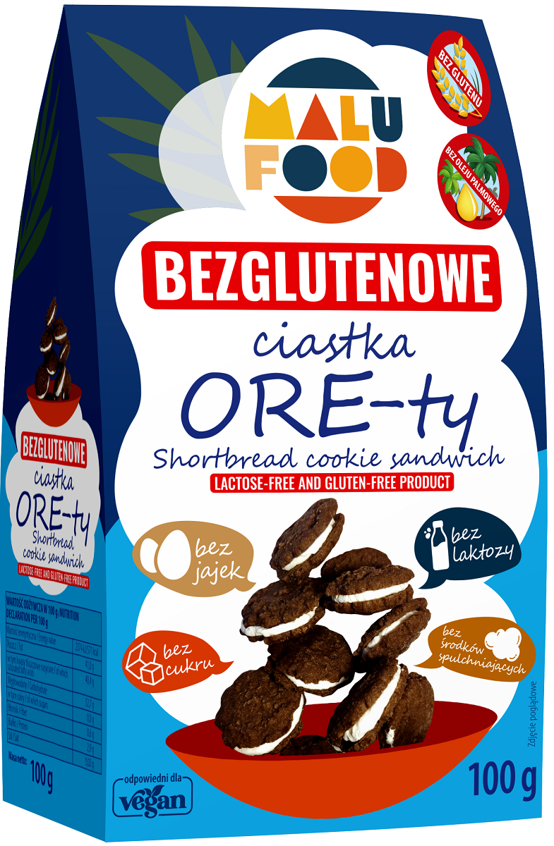 Bezglutenowe ciastka ORE-ty 100g,  Malu Food